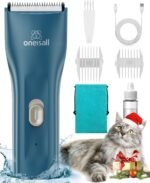oneisall Pet Clipper for Cat Matted Hair, Pet Shaver for Cats Quiet Pet Clippers Waterproof Cordless Cat Clippers for Matted Hair Long Hair with Storage Bag (Green) - Image 2