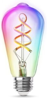 Feit Electric Smart ST21 Light Bulb, 60W Eq, Dimmable, Spiral Filament Edison Style. WiFi Enabled, Works with Alexa/Google Home, Millions of Colors, 15,000-Hr. Lifetime, ST2160RGBWFILAG/RP/3, 3 Pack - Image 13