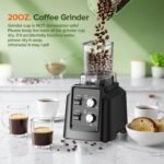 Blender for Smoothies, Blender with 68Oz. Pitcher & 20Oz. Grinder, 28000 RPM Blenders for Kitchen, Ice Crushing, Frozen Fruits, Blending, Black - Image 4