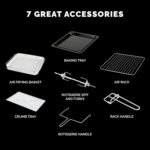 Kalorik MAXX Air Fryer Oven, 26 Quart 9-in-1 Countertop Toaster Oven and Air Fryer Combo - Fry, Bake, Roast, Rotisserie, & More, Large Glass French Doors & 7 Accessories, 1700-Watts, Stainless Steel - Image 7