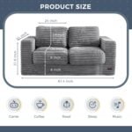 MAXYOYO Giant Bean Bag Chair for Adults, Upholstered Loveseat Floor Sofa with Pillows and Armrests, Large Bean Bag Sofa Plush Chair Bean Bag Couch for Bedroom Living Room, Grey - Image 3