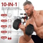 Adjustable Dumbbell Set 55LB Dumbbells Weight, 10-in-1 Weight Dumbbell with Anti-Slip Metal Handle and Bicep Supports for Comprehensive Full Body Strength Training - Image 3