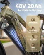 PUCKIPUPPY Boxer Electric Bike for Adults 960W, 48V 20AH Battery Ebike, Full Suspension 26" Fat Tire E Bike, 28MPH 80Miles Range Mountain Electric Bicycle, 7 Speed Hydraulic Disc Brakes - Image 4