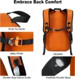 Nerlion Lightweight Foldable 35L Hiking Backpack Travel Backpack for Men Women Camping Waterproof Outdoor Hiking Daypack Backpack Orange - Image 6