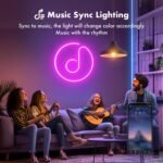 Neon Rope Lights, 50FT RGB Led Strip, Waterproof IP67, DIY Design, Music Sync, 44 Keys Remote Control, Multiple Modes, for Living Room, Bedroom, Holiday Decoration - Image 6