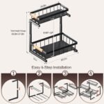 ADBIU Under Sink Organizer, 2 Pack 2 Tier Expandable Height (13.2" - 17.2") Pulling Out Kitchen Bathroom Cabinet Organizers - Image 3