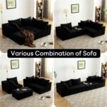 Vamcheer Modular Sectional Sofa - Modern L Shaped Boneless Couch with Deep Seat, Upholstered Sectional Couches for Living Room, Bedroom, Office, No Assembly Required, Black - Image 5