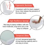 PayLessHere Dining Table Set Glass for Small Spaces Kitchen Table and Chairs for 4 Table with Chairs Home Furniture Rectangular Modern, White Glass - Image 4