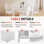 PayLessHere Dining Table Set Glass for Small Spaces Kitchen Table and Chairs for 4 Table with Chairs Home Furniture Rectangular Modern, White Glass - Image 5