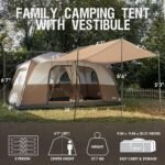 PORTAL 8 Person Tents for Camping, Easy Setup Cabin Tent with Large Porch, 2 Room, Waterproof Family Camping Tent for Outdoor Camping, Patio - Image 3