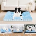 MIHIKK Washable XL Dog Bed for Extra Large Dogs with Anti-Slip Bottom, Premium Foam Pet Pad for Crate for Large Medium Small Sized Puppies, 41" x 27" Blue - Image 5