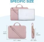BAGSMART 15.6 Inch Laptop Case Sleeve Compatible with MacBook Pro 16 Inch,15.6 Inch HP,Dell,Acer Aspire,Asus Notebook, Lightweight Laptop Bag for Women with Shoulder Strap,Pocket,Handle, Pink - Image 6