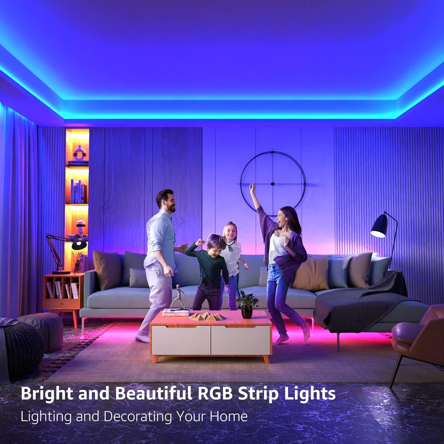 Lepro Indoor LED Strip Lights, 16.4ft RGB Color Changing 5050 SMD LED Light Strip with Remote & 24V Power Adapter for Home Decor, Bedroom, TV Backlight - Image 4