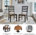 Signature Design by Ashley Wildenauer Armless Dining Chair, Set of 2, Ladderback Design, 19" W x 23.25" D x 39" H, Black & Light Brown with 2-Tone Finish - Image 5