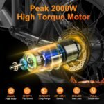 HAPPYRUN Electric Bike for Adults,2000W 48V38Ah Detachable Dual Battery Ebike for Adults 85+ Mile 36MPH Top Speed E Bike All Terrain 20" Fat Tire Electric Dirt Bike G70 - Image 3