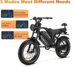 HAPPYRUN Electric Bike for Adults,2000W 48V38Ah Detachable Dual Battery Ebike for Adults 85+ Mile 36MPH Top Speed E Bike All Terrain 20" Fat Tire Electric Dirt Bike G70 - Image 6