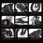 HAPPYRUN Electric Bike for Adults,2000W 48V38Ah Detachable Dual Battery Ebike for Adults 85+ Mile 36MPH Top Speed E Bike All Terrain 20" Fat Tire Electric Dirt Bike G70 - Image 7