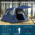 TIMBER RIDGE 5-6 Person Blackout Camping Tent, 60s Easy Setup Instant Cabin Tent for Family with Rainfly, Water-Resistant, 9' x 9' x 72" for Outdoor Adventures Gatherings - Image 8