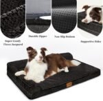 Orthopedic Dog Bed Large Sized Dog 36''X24'', Waterproof L Bolster Egg Crate Foam Pet Crate Beds with Washable Removable Cover, Non-Slip Soft Pet Couch Sleep Mat, Black - Image 5