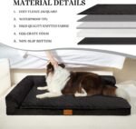 Orthopedic Dog Bed Large Sized Dog 36''X24'', Waterproof L Bolster Egg Crate Foam Pet Crate Beds with Washable Removable Cover, Non-Slip Soft Pet Couch Sleep Mat, Black - Image 6
