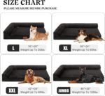 Orthopedic Dog Bed Large Sized Dog 36''X24'', Waterproof L Bolster Egg Crate Foam Pet Crate Beds with Washable Removable Cover, Non-Slip Soft Pet Couch Sleep Mat, Black - Image 7