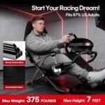 RACGTING Racing Simulator Cockpit for G920 G29 G923, Foldable Racing Simulator for Thrustmaster T248X T248 T300 T150 458 TX Xbox PS5 PS4 PC (Black) - Image 4