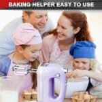 Lord Eagle Hand Mixer Electric 400W, 5 Speed handheld Mixer, 5 Stainless Steel Accessories for Baking Cake Egg Cream Food Beater, Turbo Boost/Self-Control Speed + Eject Button, Purple - Image 8