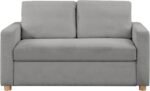 Serta Tulsa 66.1" Convertible Sleeper Loveseat, Full Size, Dreamcoil Comfort, FingerGuard Pinch Point Protection, Boucle Fabric, Grey - Image 6
