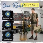 Rush Creek Creations | Rod Holder for 16 Fishing Poles, Garage Organization and Storage, for Reels, Gear, Accessories, Tackle Box - Image 4