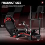 RACGTING Racing Simulator Cockpit with TV Monitor Stand for G PRO Racing Wheel/G29/G920/G923, for Thrustamster T300RS/TS-PC/TS-XW Racer, for FANATEC CSL DD/GT DD Pro/ClubSport DD/DD+ - Image 6
