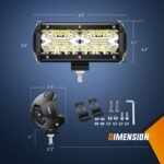 Nilight ZH303 2PCS 6.5 Inch 120W Spot & Flood Combo Driving 16AWG Wiring Harness for Led Work Light Triple Rows Off-Road Truck Car ATV SUV, 2 Years Warranty, White - Image 3