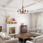 Jaycomey Farmhouse Chandelier Bronze, Rustic 6 Light French Country Iron Pendant Light Fixture, Vintage Metal Chandelier for Dining Room Kitchen Living Room Bedroom Hallway, E12 Base - Image 3