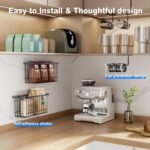 4 Pack Adhesive Cabinet Door Organizer, Lid Organizers Inside Cabinet Food Container/Tumbler Lid Organizer and Storage Cup Lids Holder for Kitchen & Bathroom Wall Mounted(Black) - Image 5