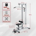 Yes4All LAT Pull Down Machines, LAT Row Cable Machine, LAT Tower with Additional Pulley Cable, High & Low Pulley Stations - Image 5