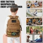 Kids Tactical Backpack Army Molle Bookbag Military Boys Backpack for School, Outdoor, Camping (Includes 2 Patches +1 Carabiner), Brown - Image 6