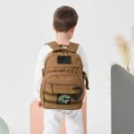 Kids Tactical Backpack Army Molle Bookbag Military Boys Backpack for School, Outdoor, Camping (Includes 2 Patches +1 Carabiner), Brown - Image 7