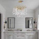 EGM Gold Tree Branch Crystal Chandelier 18-Inch, Crystal Chandelier for Dining Room 6-Light, Hanging Round Raindrop Chandeliers for Living Room E12 - Image 5