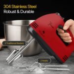 Hand Mixer Electric Handheld – 7 Speed Ultra Power Electric Mixer Handheld (Red) - Image 6