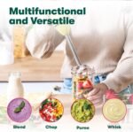 BELLA 2-Speed Hand Immersion Blender with Whisk Attachment, 250 Watt, Yellow, Immersion Blender with Dishwasher Safe Whisk & Blending Attachments for Food Prep (17577) - Image 4