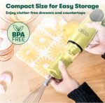 BELLA 2-Speed Hand Immersion Blender with Whisk Attachment, 250 Watt, Yellow, Immersion Blender with Dishwasher Safe Whisk & Blending Attachments for Food Prep (17577) - Image 6