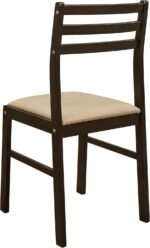 Coaster Home Furnishings 3-Piece Round Wood Dining Room Set Drop Leaf Extension Table Ladder Back Side Chairs Upholstered Seat Cushions Cappuccino and Tan 130005 - Image 7