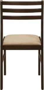 Coaster Home Furnishings 3-Piece Round Wood Dining Room Set Drop Leaf Extension Table Ladder Back Side Chairs Upholstered Seat Cushions Cappuccino and Tan 130005 - Image 8