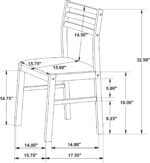 Coaster Home Furnishings 3-Piece Round Wood Dining Room Set Drop Leaf Extension Table Ladder Back Side Chairs Upholstered Seat Cushions Cappuccino and Tan 130005 - Image 14