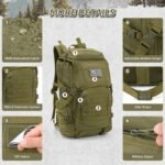 35L Military Tactical Backpack for Men, Water Resistant Assault Pack for Women, Army Green Molle Daypack 3 Day Bug Out Bag Rucksack for Trekking,Camping,Survival,EDC - Image 7