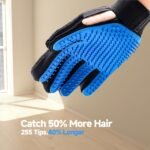 Pet Hair Removal Glove for Dogs & Cats, 2-in-1 Deshedding Brush & Massage Mitt - Grooming Gloves for Shedding Control, Bathing and Washing, Safe for Short/Long Hair Pets 2-Pack (Blue) - Image 3