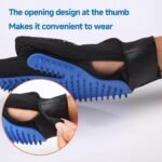 Pet Hair Removal Glove for Dogs & Cats, 2-in-1 Deshedding Brush & Massage Mitt - Grooming Gloves for Shedding Control, Bathing and Washing, Safe for Short/Long Hair Pets 2-Pack (Blue) - Image 8