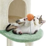 Yaheetech 57.5in Cat Tree Tower, Multi-Functional Activity Center w/Cat Paw-Shaped Platform, Scratching Posts, 2 Condos and Dangling Balls for Indoor Cats to Relax - Image 6
