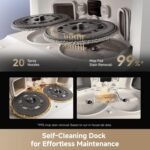 DREAME L40s Ultra Robot Vacuum and Mop, 19,000Pa Suction, Auto-Empty, Mop Self-Cleaning, 100% Detangling DuoBrush, Extending Mops and Side Brush, 1.57in Obstacle Clearing, App & Voice Control (White) - Image 4