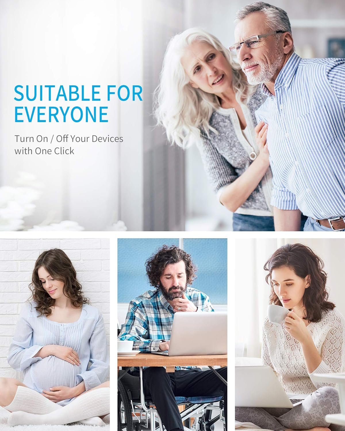 Remote Control Outlet Wireless Light Switch for Household Appliances, Expandable Remote Light Switch Kit, Up to 100 ft Range, FCC Certified, ETL Listed, White (5 Outlets + 2 Remotes) - Image 7