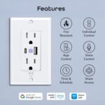 Geeni Current Smart Wi-Fi Outlet with 2 Fast Charge USB Ports (20W USB-C PD & Quick Charge USB-A), Voice Control, No Hub Required, Compatible with Alexa & Google Home - Image 3